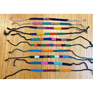 Friendship Bracelet Guatemala Mayan Woven Unisex Artisan Handmade Ties Lot of 10